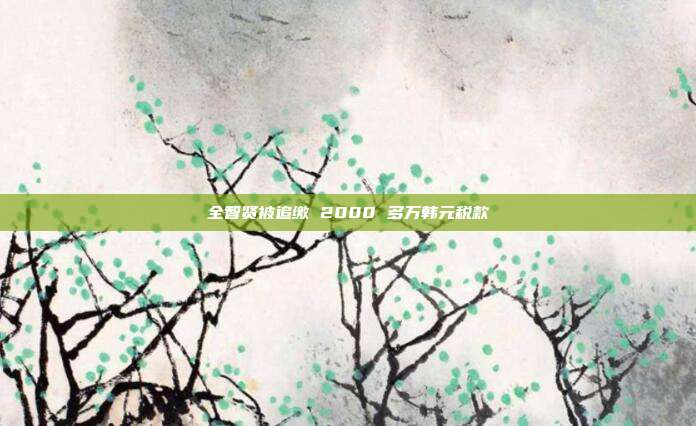 全智贤被追缴 2000 多万韩元税款