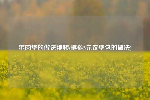 蛋肉堡的做法视频(摆摊5元汉堡包的做法)